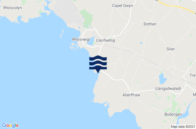 Mappa delle Getijden in Cable Bay, United Kingdom
