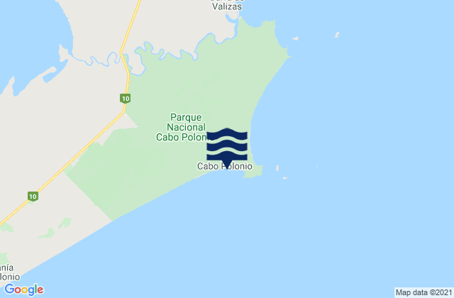 Mappa delle Getijden in Cabo Polonio, Brazil