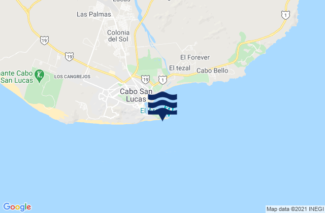 Mappa delle Getijden in Cabo San Lucas, Mexico