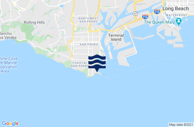 Mappa delle Getijden in Cabrillo Beach, United States