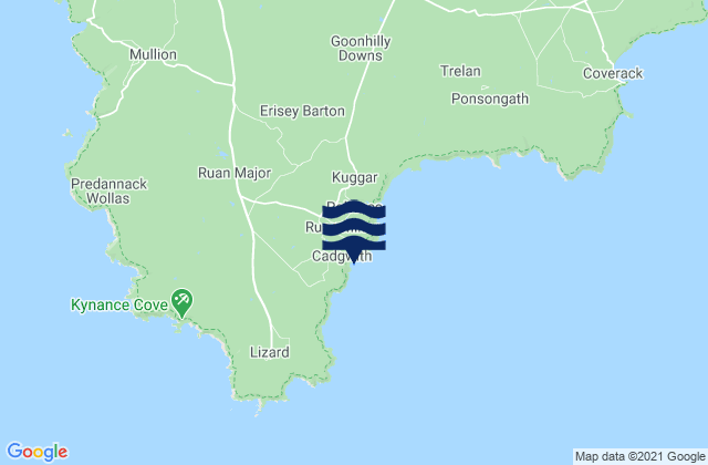 Mappa delle Getijden in Cadgwith Cove Beach, United Kingdom