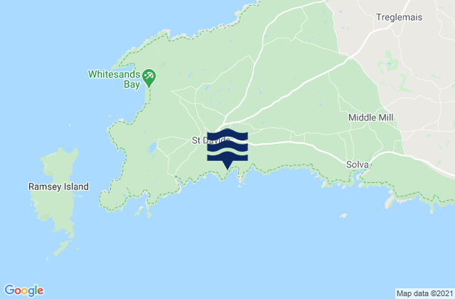 Mappa delle Getijden in Caerfai Bay, United Kingdom