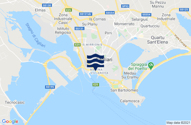 Mappa delle Getijden in Cagliari, Italy