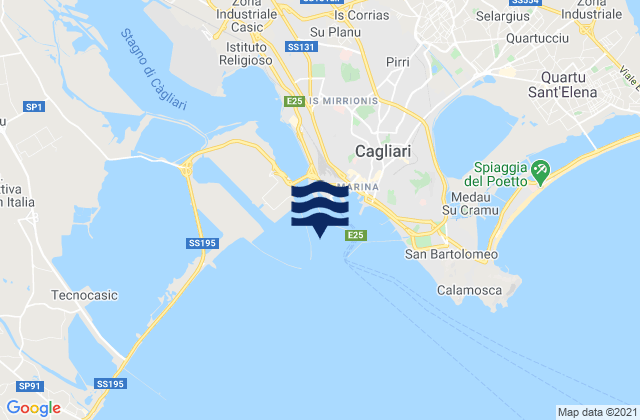 Mappa delle Getijden in Cagliari Sardinia, Italy