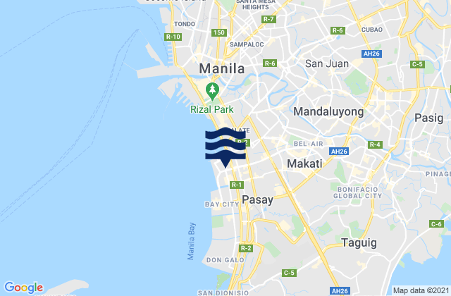 Mappa delle Getijden in Cainta, Philippines