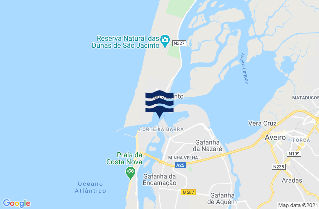 Mappa delle Getijden in Cais Comercial, Portugal
