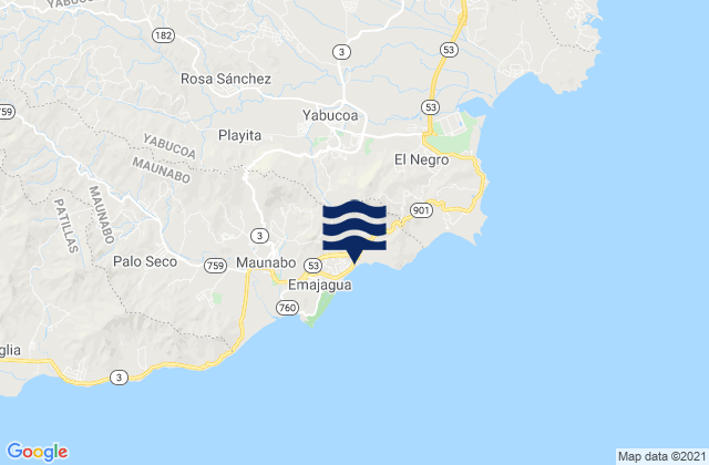 Mappa delle Getijden in Calabazas Barrio, Puerto Rico