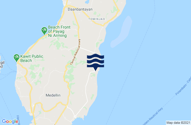 Mappa delle Getijden in Calape, Philippines