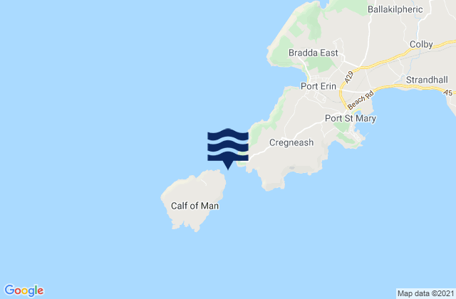 Mappa delle Getijden in Calf Sound, Isle of Man