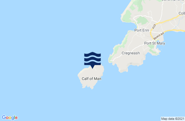 Mappa delle Getijden in Calf of Man, Isle of Man