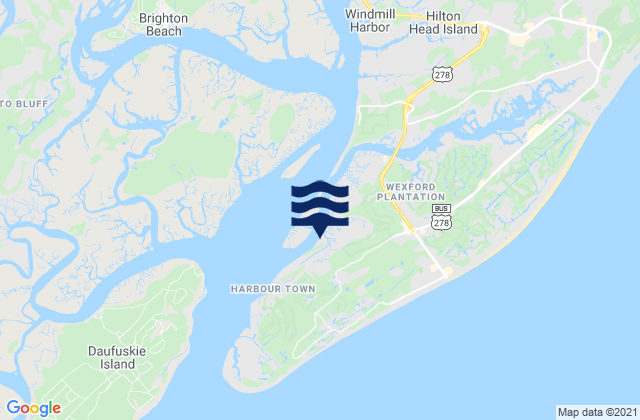Mappa delle Getijden in Calibogue Cay Broad Creek Hilton Head Island, United States
