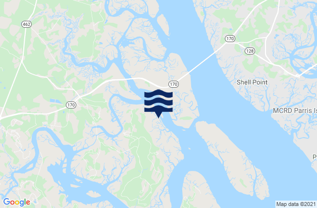 Mappa delle Getijden in Callawassie Island Bridge (Colleton River), United States