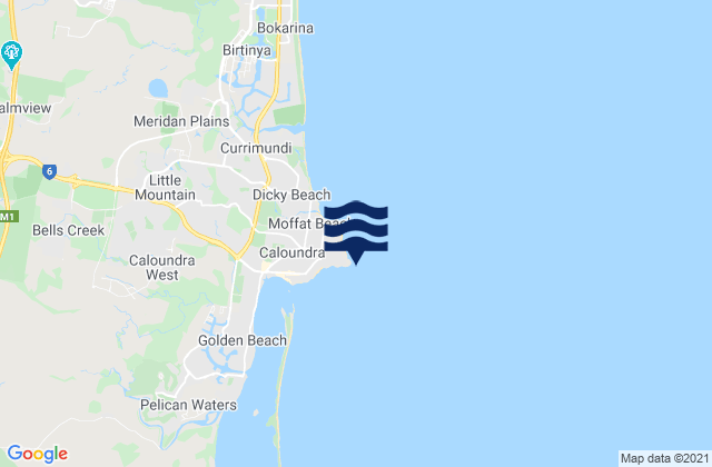 Mappa delle Getijden in Caloundra Head, Australia