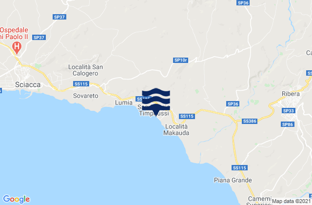 Mappa delle Getijden in Caltabellotta, Italy
