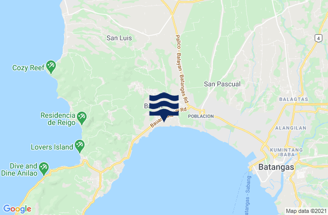 Mappa delle Getijden in Calumpang, Philippines
