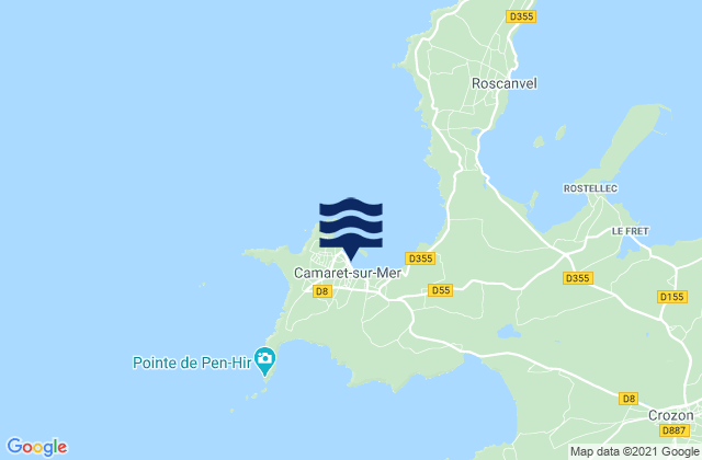 Mappa delle Getijden in Camaret-sur-Mer, France