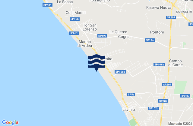Mappa delle Getijden in Camilleri-Vallelata, Italy