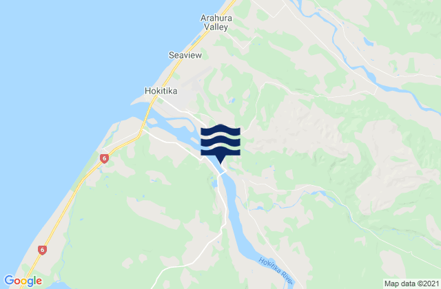Mappa delle Getijden in Camp Bay, New Zealand