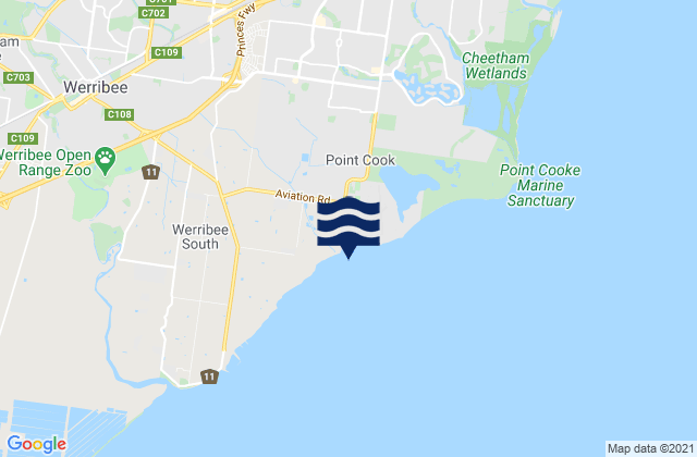 Mappa delle Getijden in Camp Point, Australia