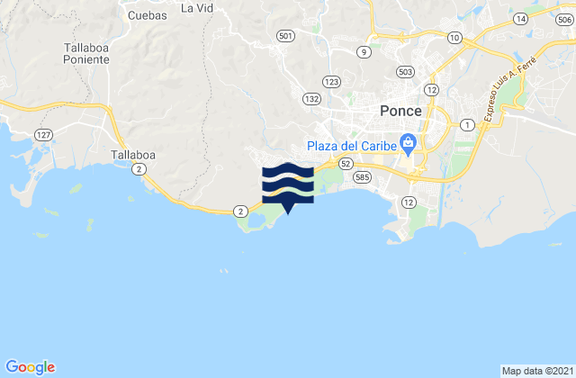 Mappa delle Getijden in Canas Barrio, Puerto Rico