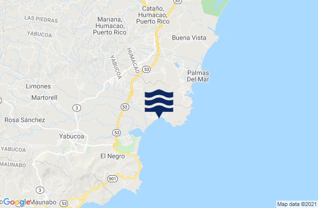 Mappa delle Getijden in Candelero Arriba, Puerto Rico