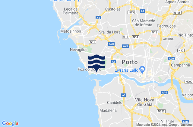 Mappa delle Getijden in Cantareira Rio Douro, Portugal
