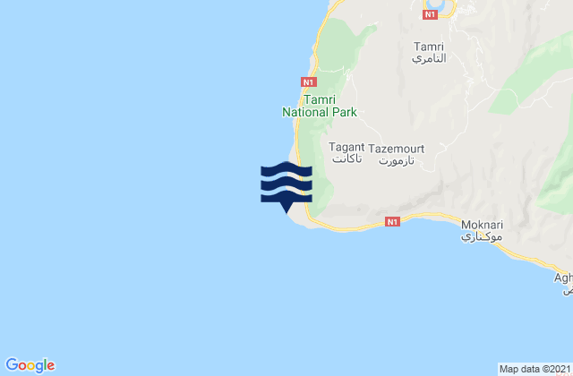 Mappa delle Getijden in Cap Ghir, Morocco