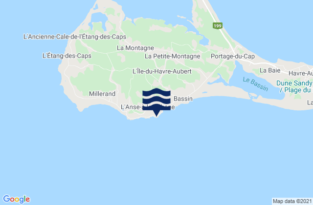 Mappa delle Getijden in Cap Percé, Canada