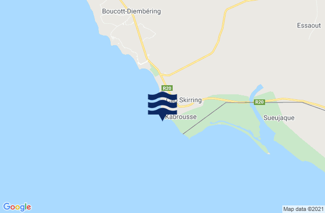 Mappa delle Getijden in Cap Skirring, Senegal