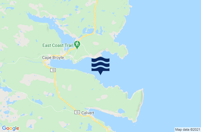 Mappa delle Getijden in Cape Broyle Harbour, Canada