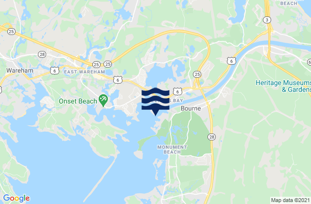 Mappa delle Getijden in Cape Cod Canal RR bridge, United States