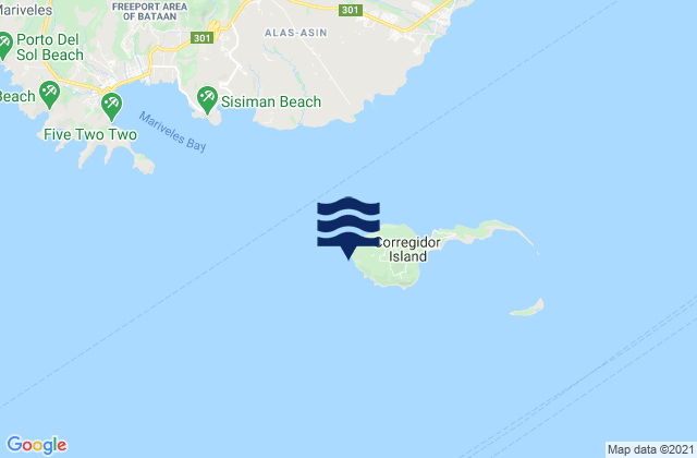 Mappa delle Getijden in Cape Corregidor, Philippines