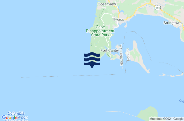 Mappa delle Getijden in Cape Disappointment, United States