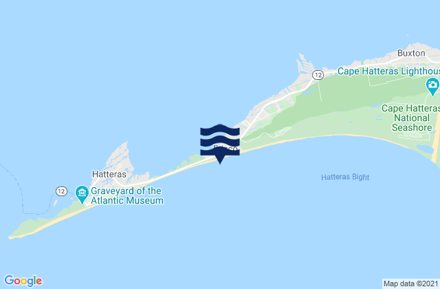 Mappa delle Getijden in Cape Hatteras Fishing Pier, United States