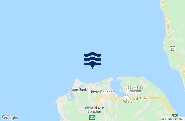Mappa delle Getijden in Cape Jack, Canada