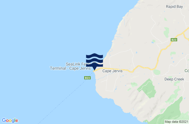 Mappa delle Getijden in Cape Jervis Port, Australia