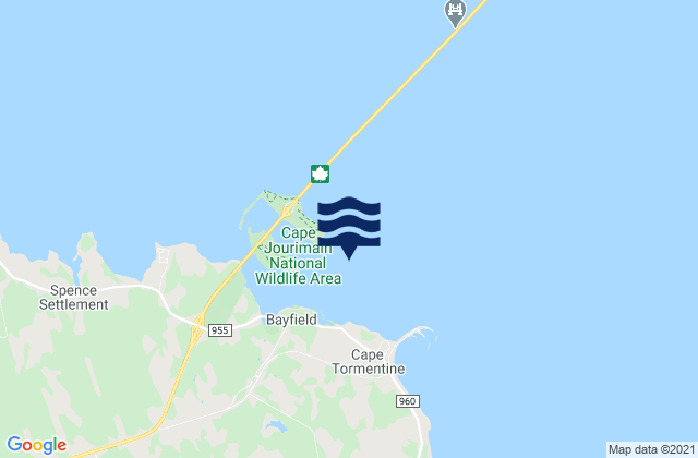 Mappa delle Getijden in Cape Jourimain, Canada
