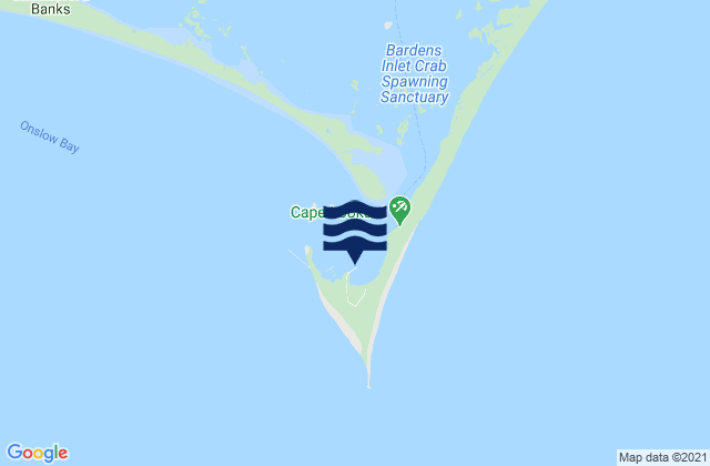 Mappa delle Getijden in Cape Lookout Bight, United States