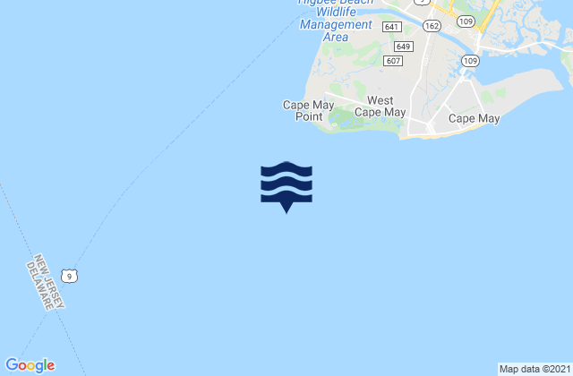 Mappa delle Getijden in Cape May Point 1.4 n.mi. SSW of, United States