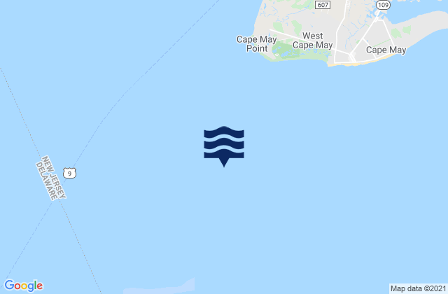 Mappa delle Getijden in Cape May Point 2.7 n.mi. SSW of, United States