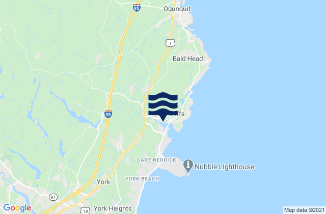Mappa delle Getijden in Cape Neddick, United States