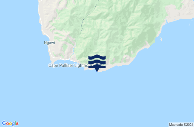 Mappa delle Getijden in Cape Palliser Lighthouse, New Zealand