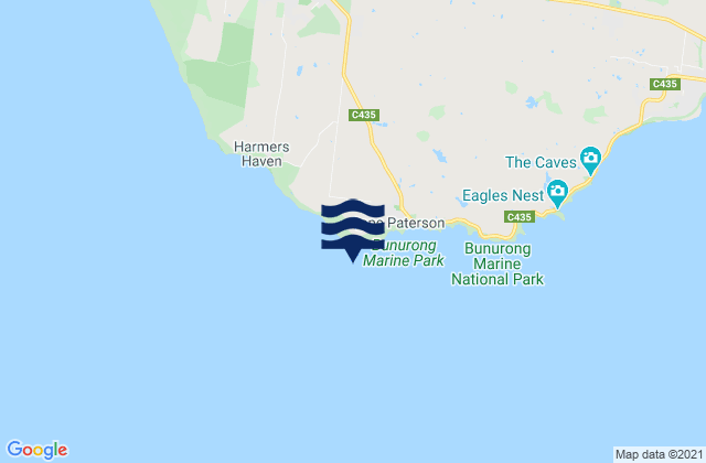 Mappa delle Getijden in Cape Paterson, Australia