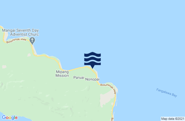 Mappa delle Getijden in Cape Sali, Papua New Guinea