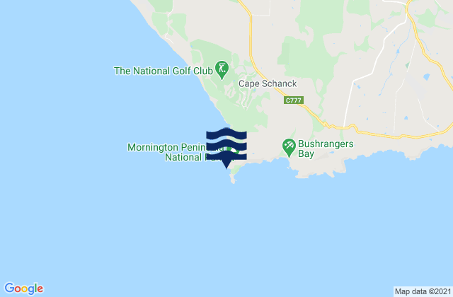 Mappa delle Getijden in Cape Schanck Lighthouse, Australia