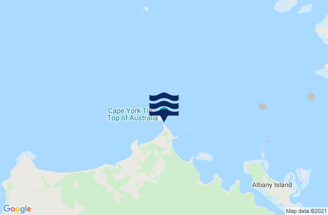 Mappa delle Getijden in Cape York, Australia