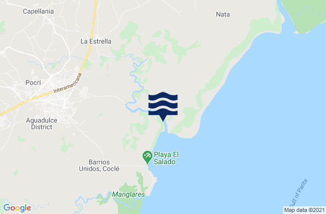Mappa delle Getijden in Capellanía, Panama
