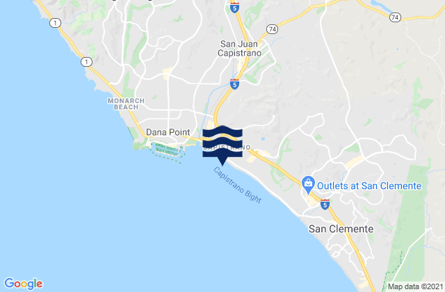 Mappa delle Getijden in Capistrano Beach, United States