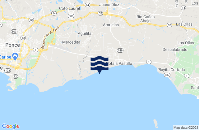 Mappa delle Getijden in Capitanejo, Puerto Rico