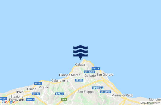 Mappa delle Getijden in Capo Calavà, Italy